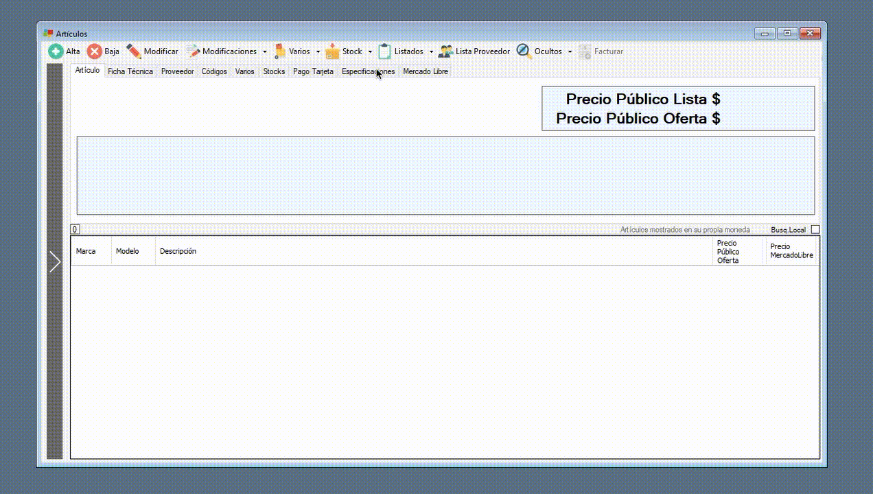 Actualizar precios lista proveedor Heaven
