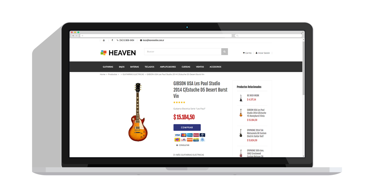 Heaven Commerce pantalla